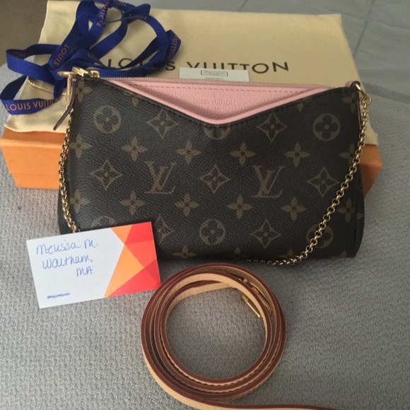 LOUIS VUITTON Monogram Pallas Clutch Rose Poudre 1228099